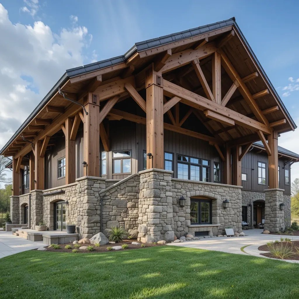Stone and Timber Frame Combination