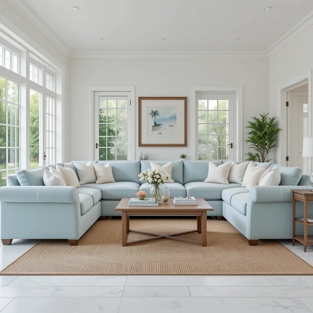Statement Seafoam Blue Sofa