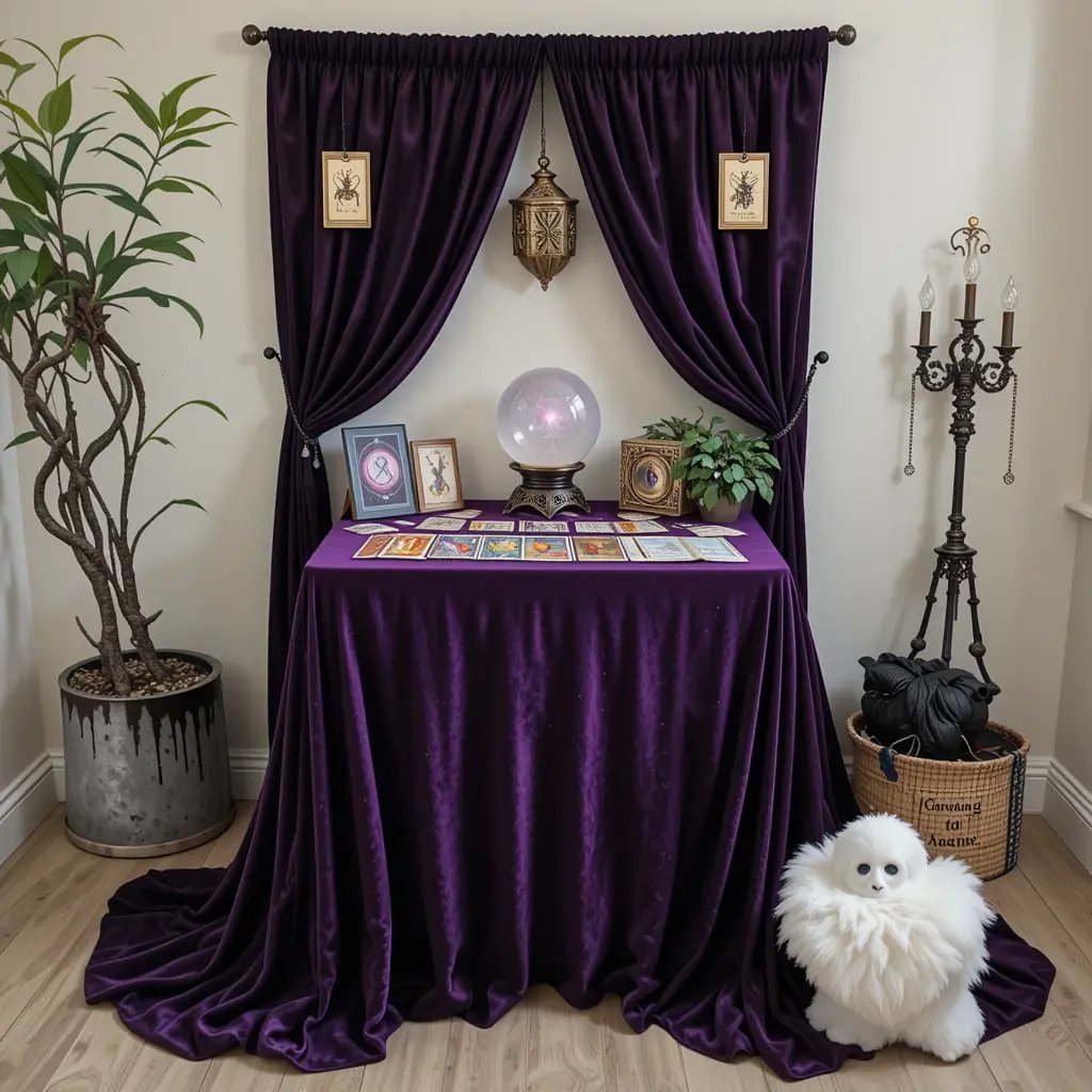 tarot card or fortune-telling station,