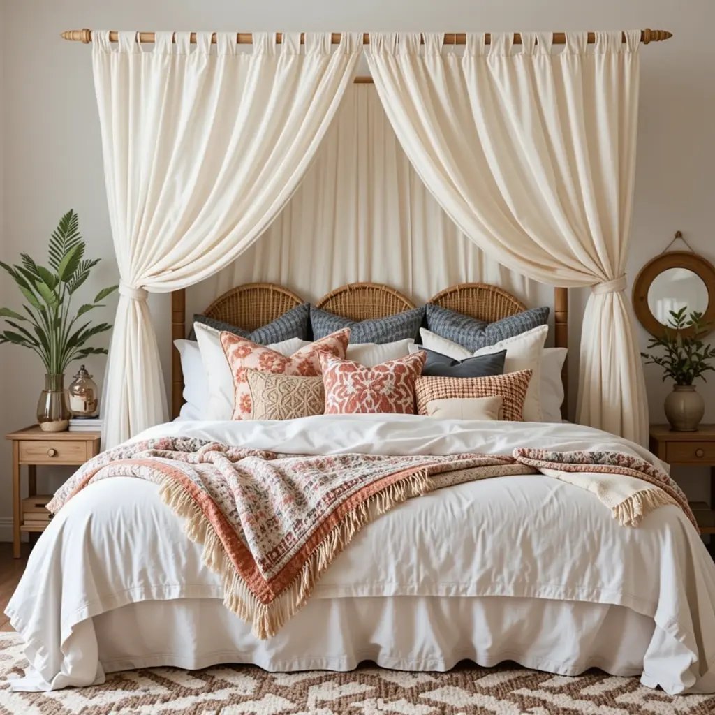 Create a Boho Bed with Canopy and Layers