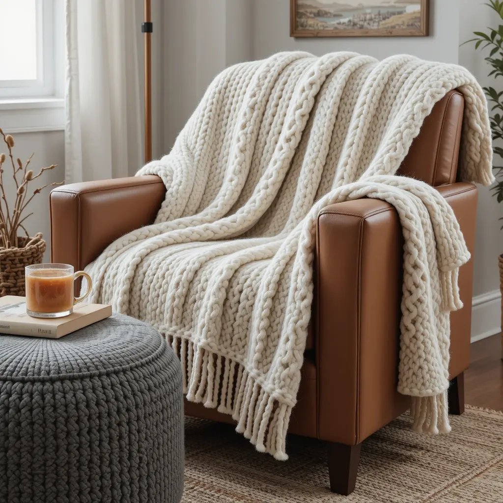 Add a Chunky Knit Blanket