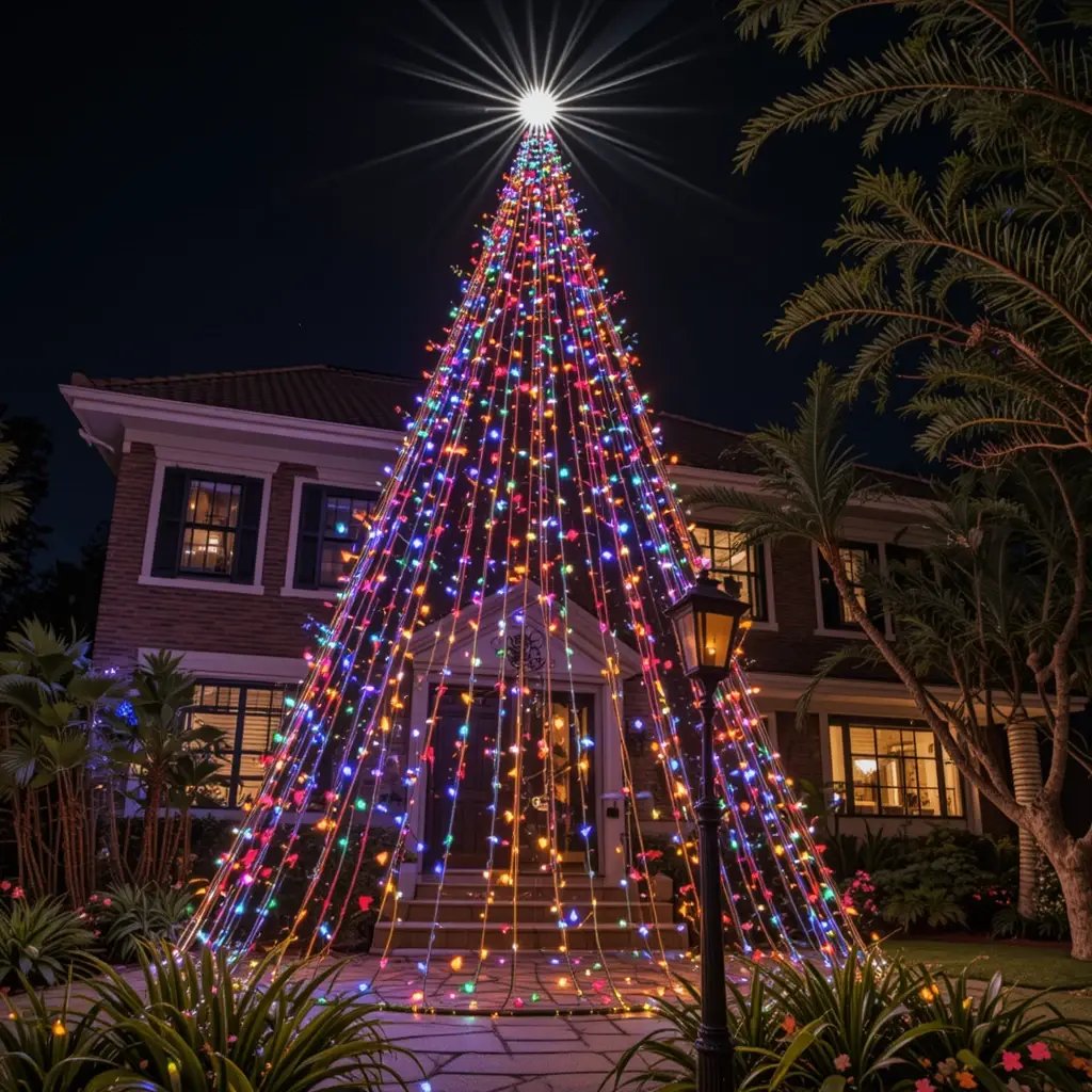 Create a Tree of Lights in Your Yard
