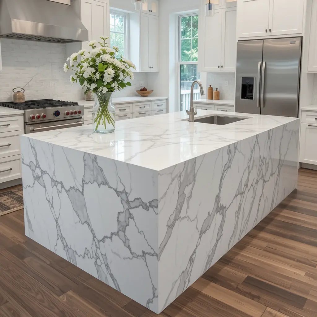 Quartz with Waterfall Edges