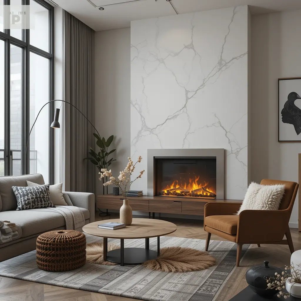 Add a Modern Fireplace or Electric Heater