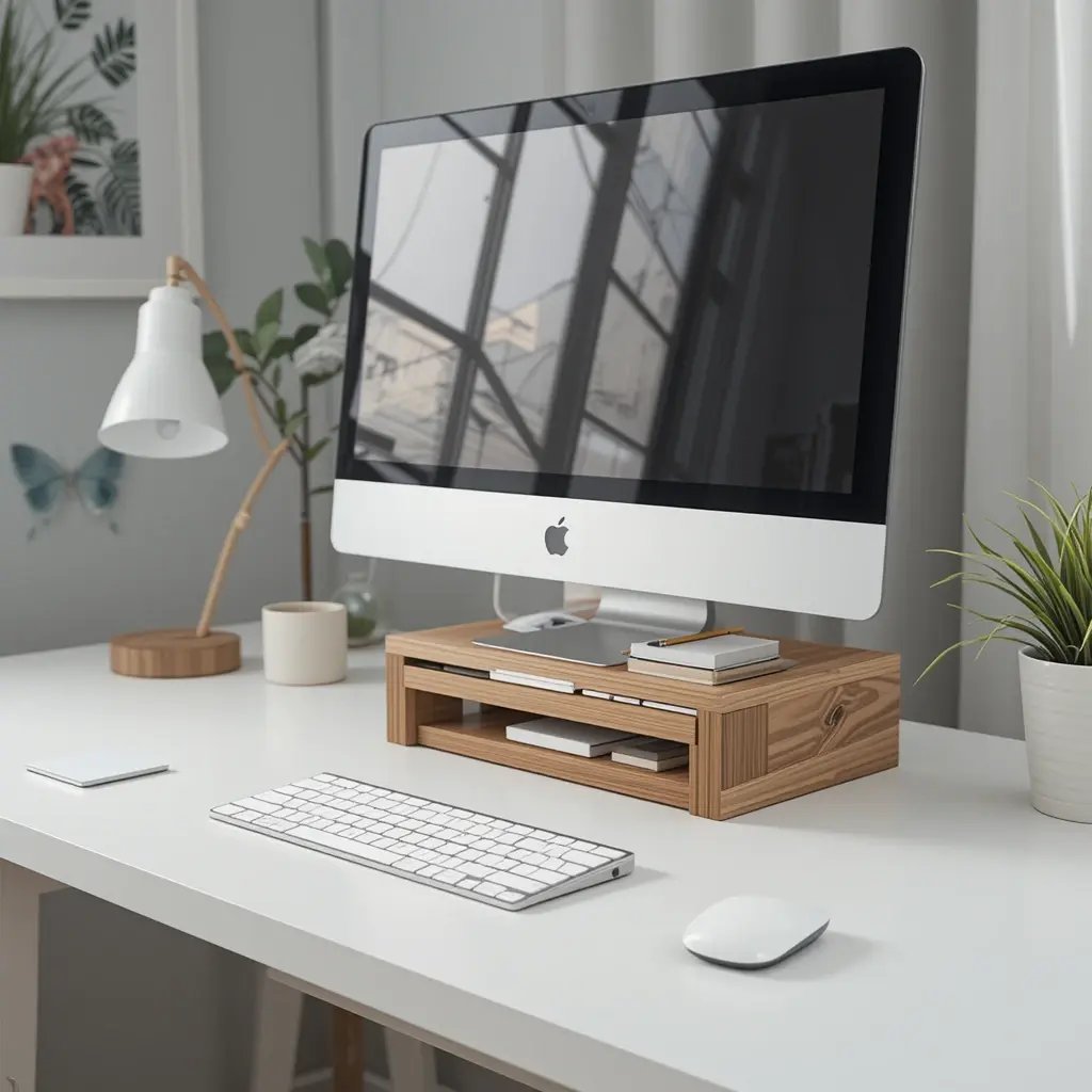 Use a Monitor Stand with Built-In Storage