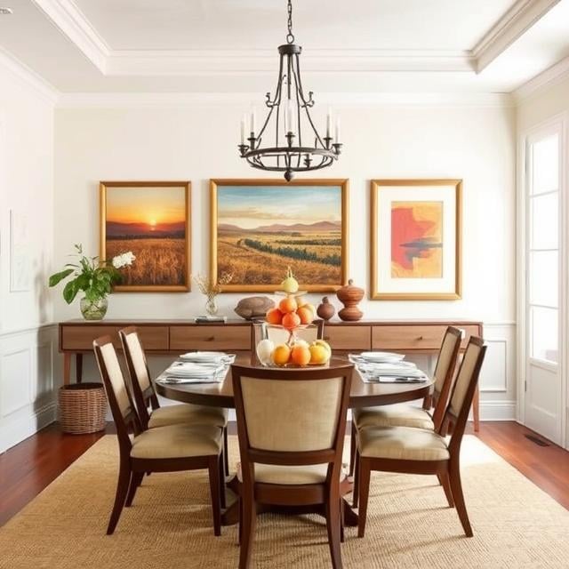 Incorporate Warm Toned Artwork and Framing