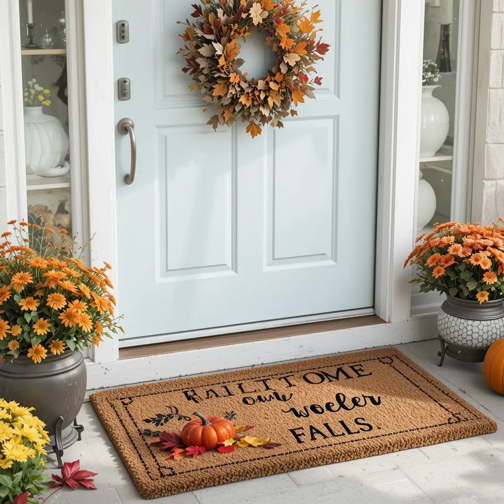 Use Fall-Themed Doormats and Rugs