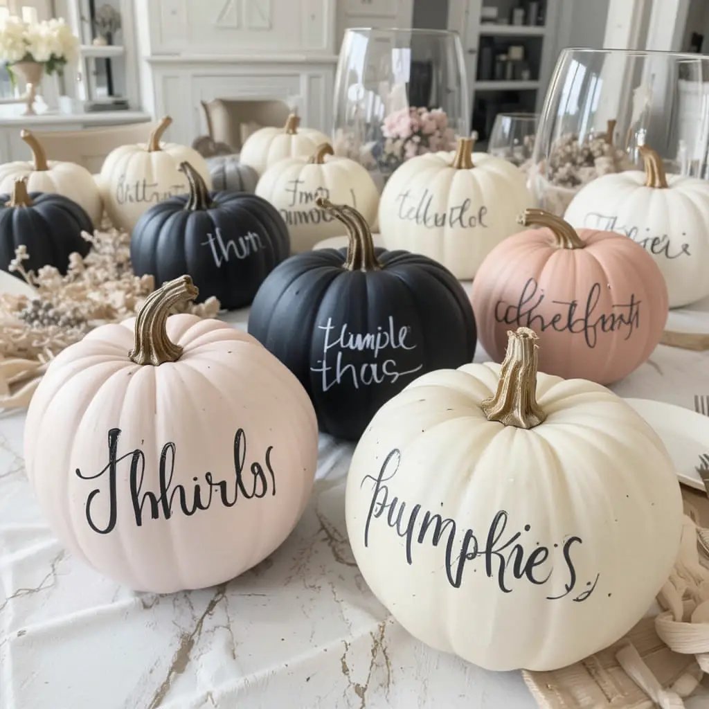 Chalk-Paint Pumpkins