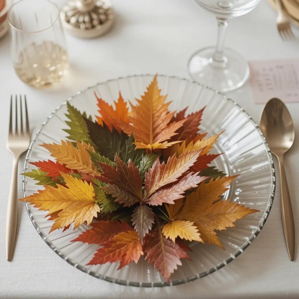 Leaves Under Clear Plates
