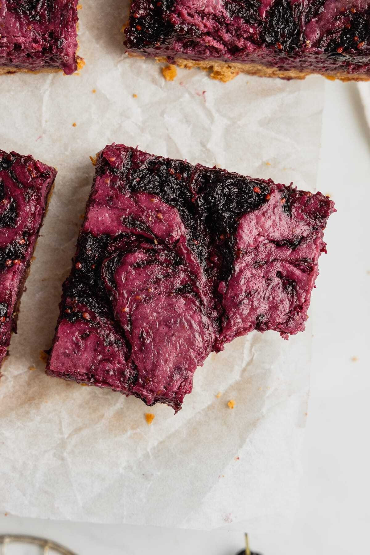 Mulberry Cheesecake Swirl Brownies