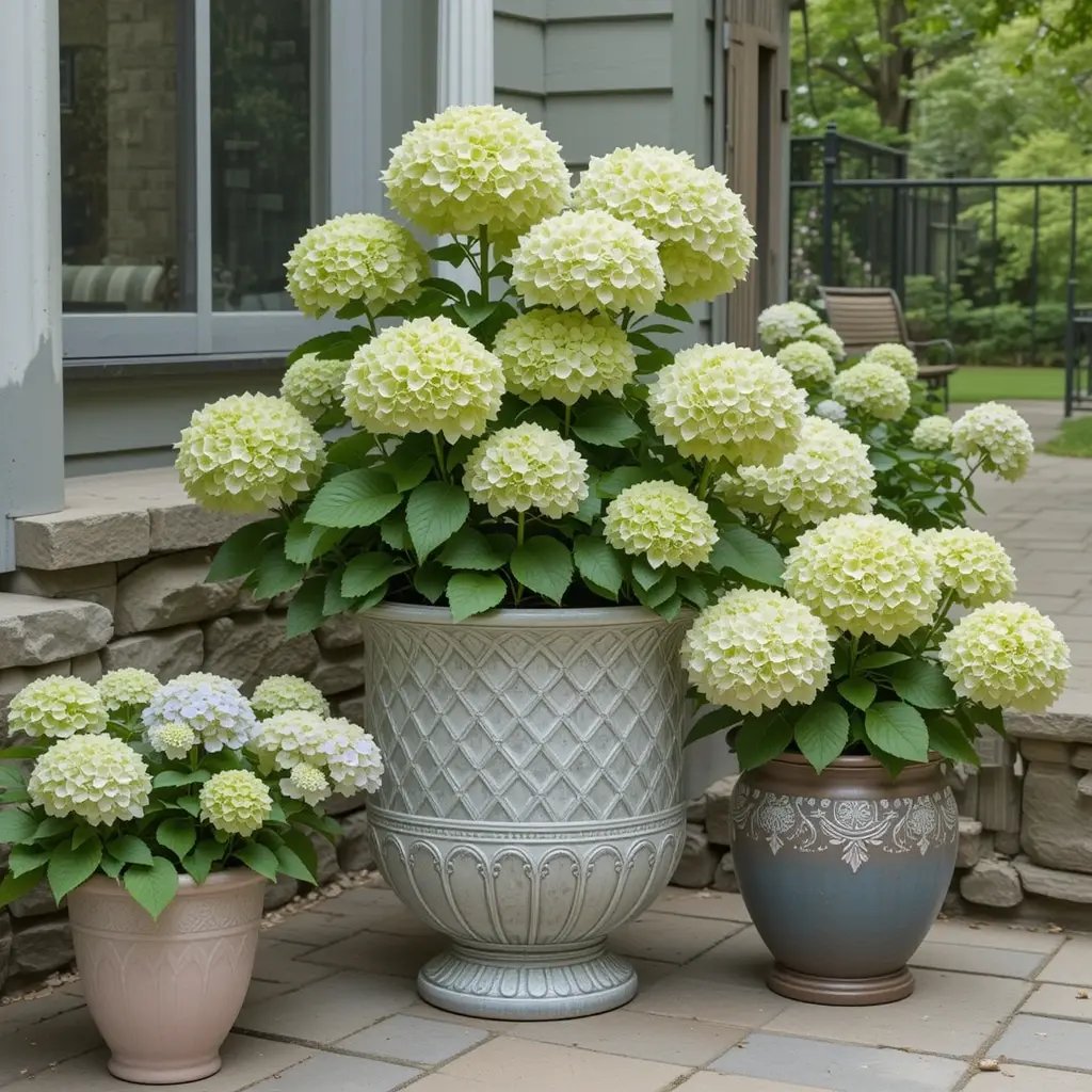 Container Hydrangea Patio Display
