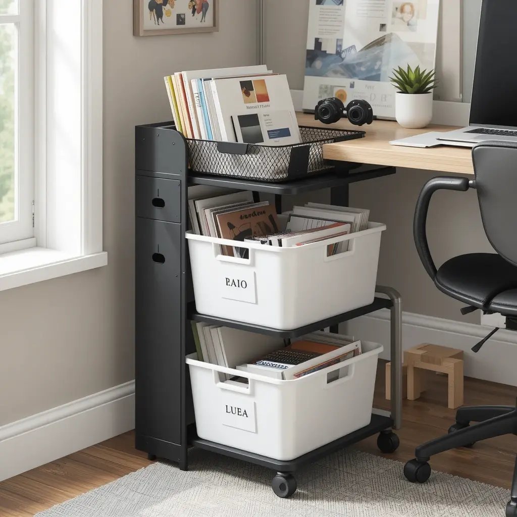 Opt for a Rolling Cart for Overflow