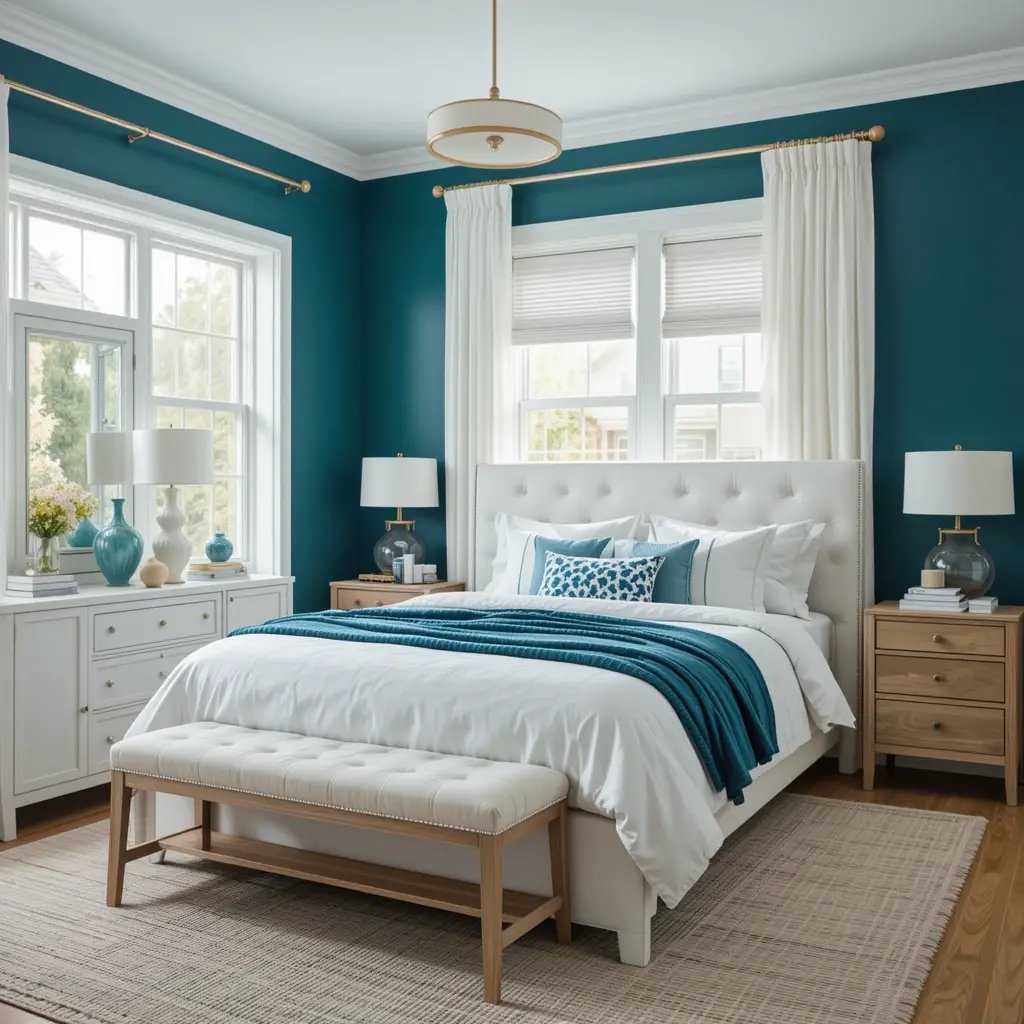 Teal and White Contrast