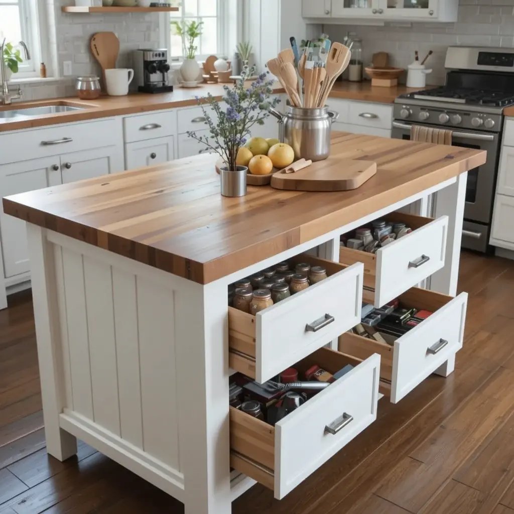 Butcher Block with Built-In Storage