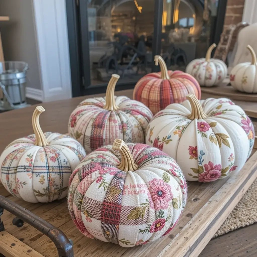 Fabric-Covered Pumpkins