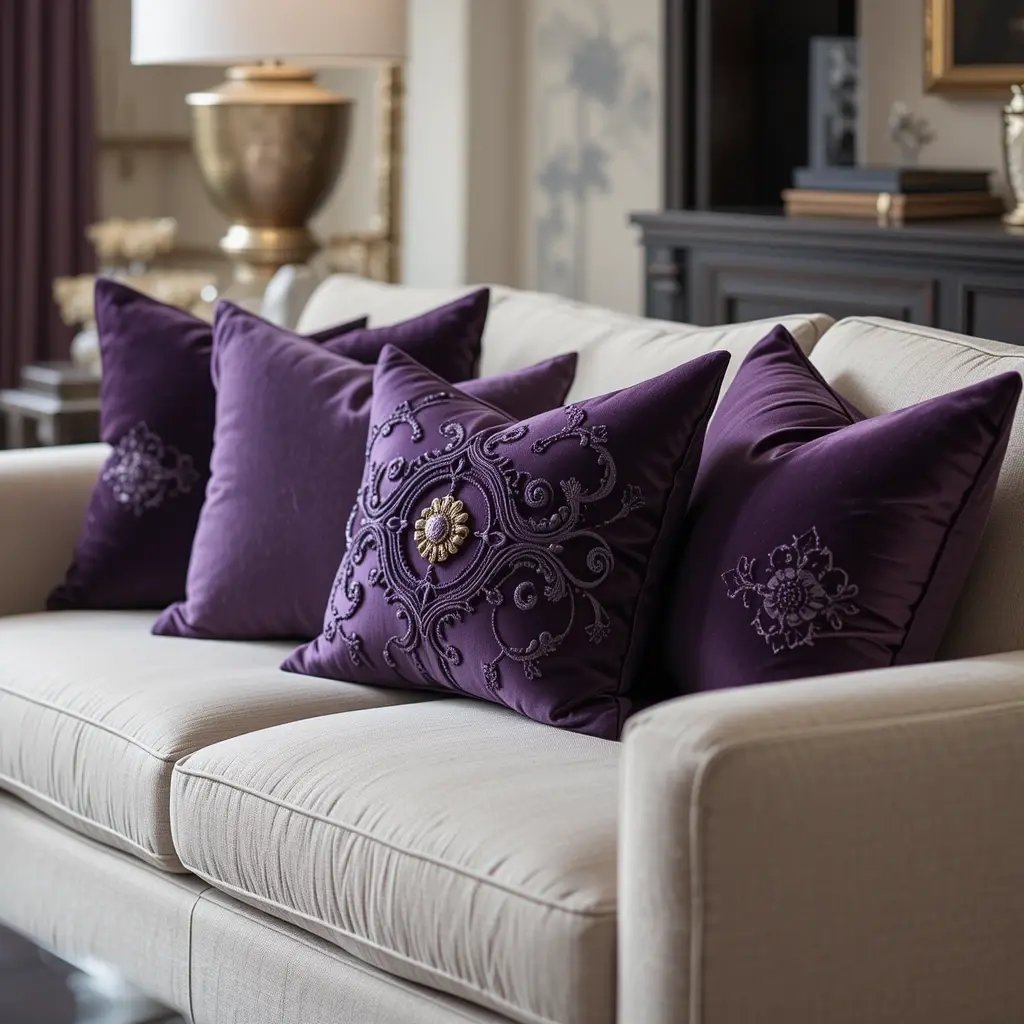 Amethyst Purple Throw Pillows for an Elegant Accent
