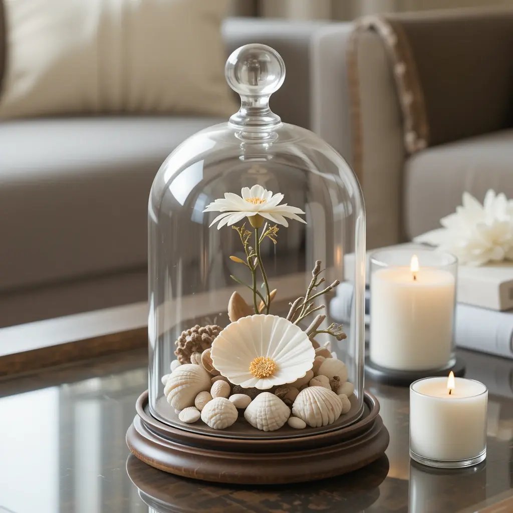 Glass Cloche with Natural Objects