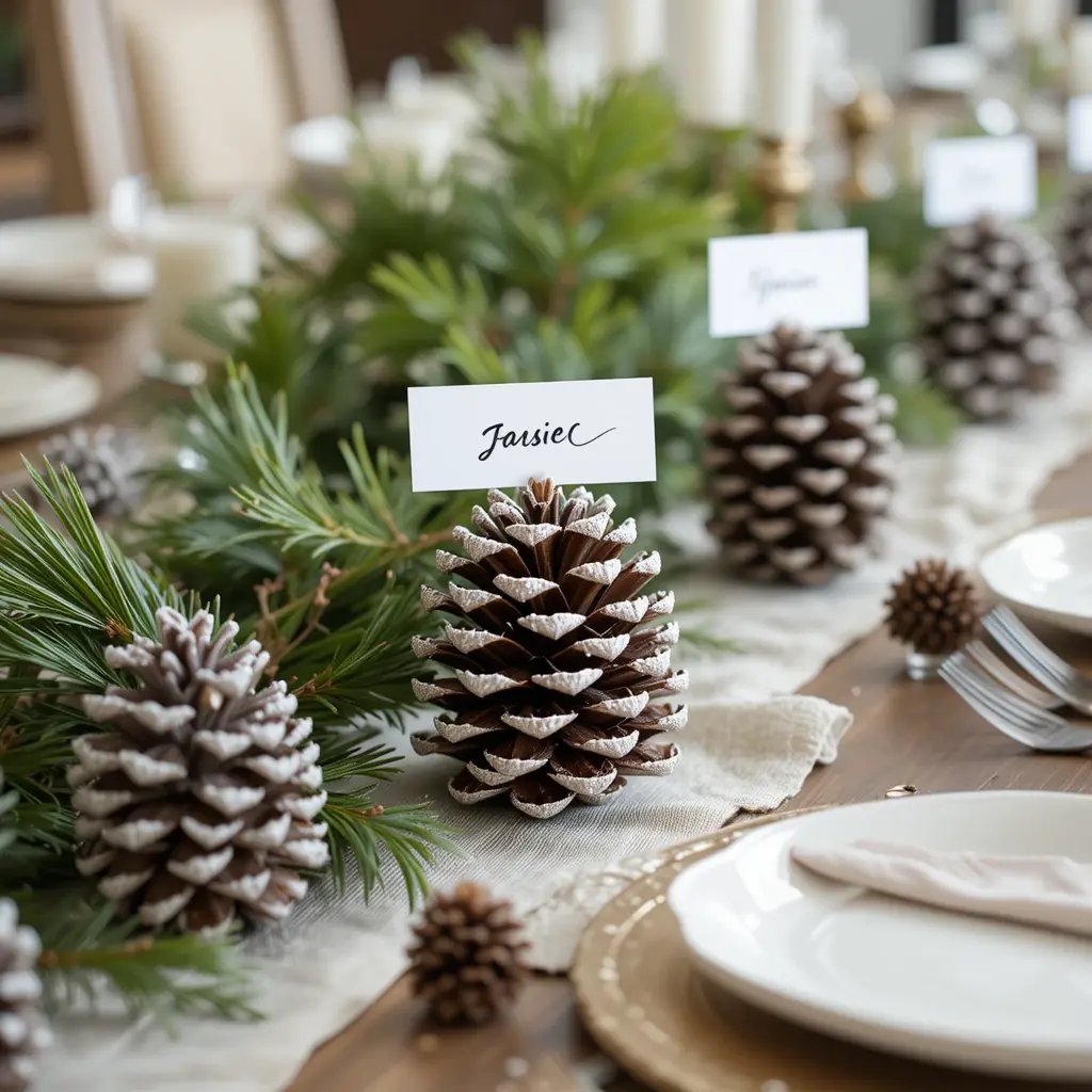 Pinecones at Each Place Setting