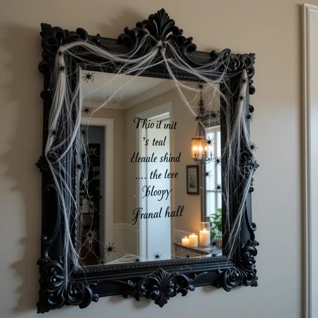 Gothic Mirror with Cobwebs