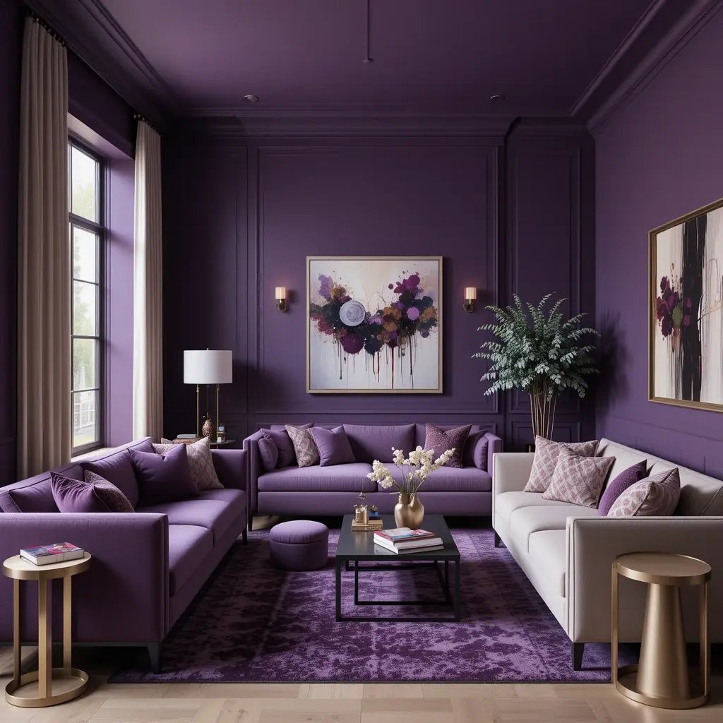 Rich Amethyst Walls for a Bold Statement