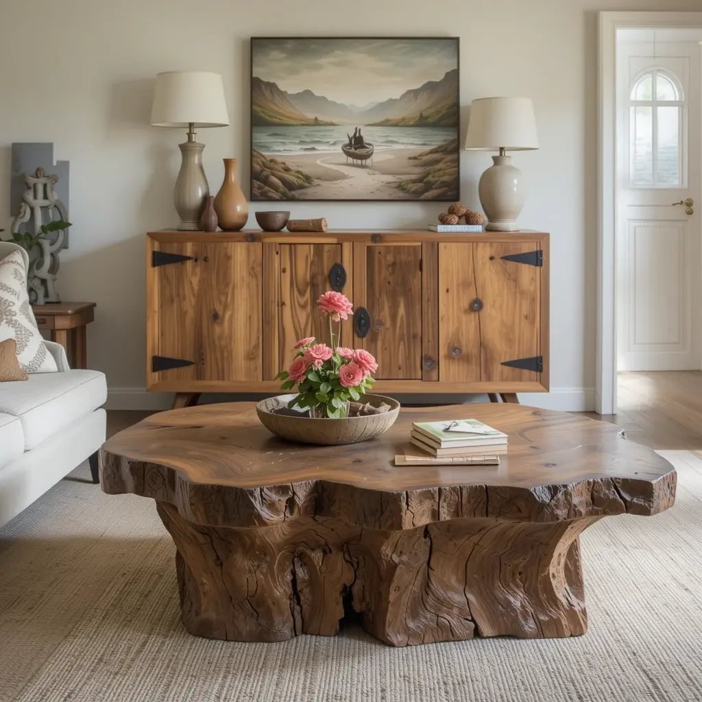Raw Wood Furniture with Imperfect Edges