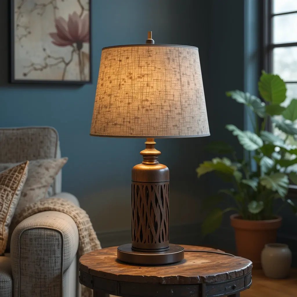 Hand-Forged Metal Lamp