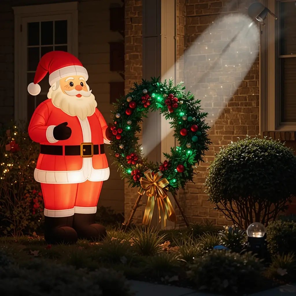 Install Spotlights on Wreaths and Décor