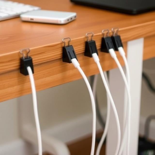 Use Binder Clips to Manage Cables
