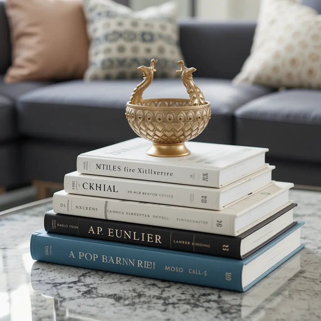 Simple Stacked Books with a Decorative Object