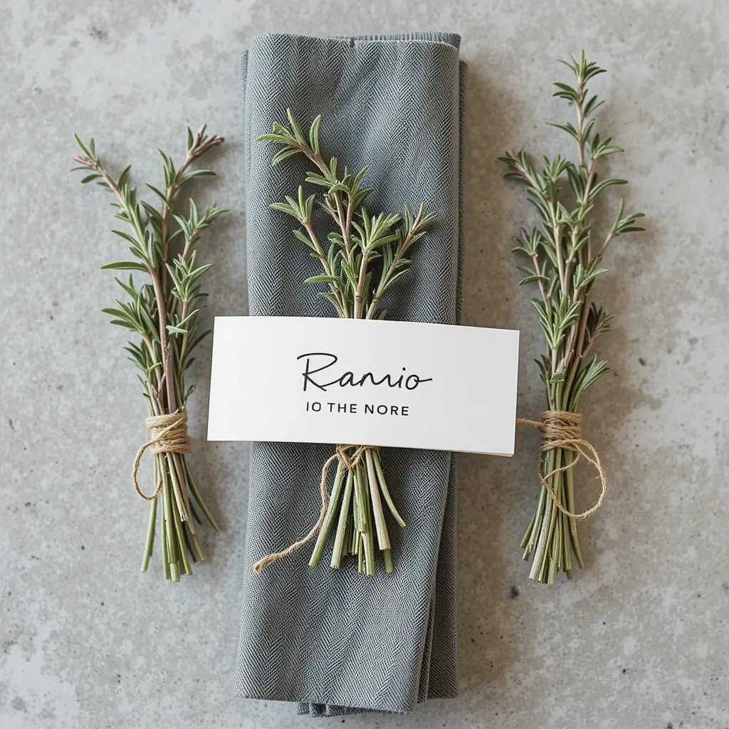 Freshly Picked Herbs as Place Cards