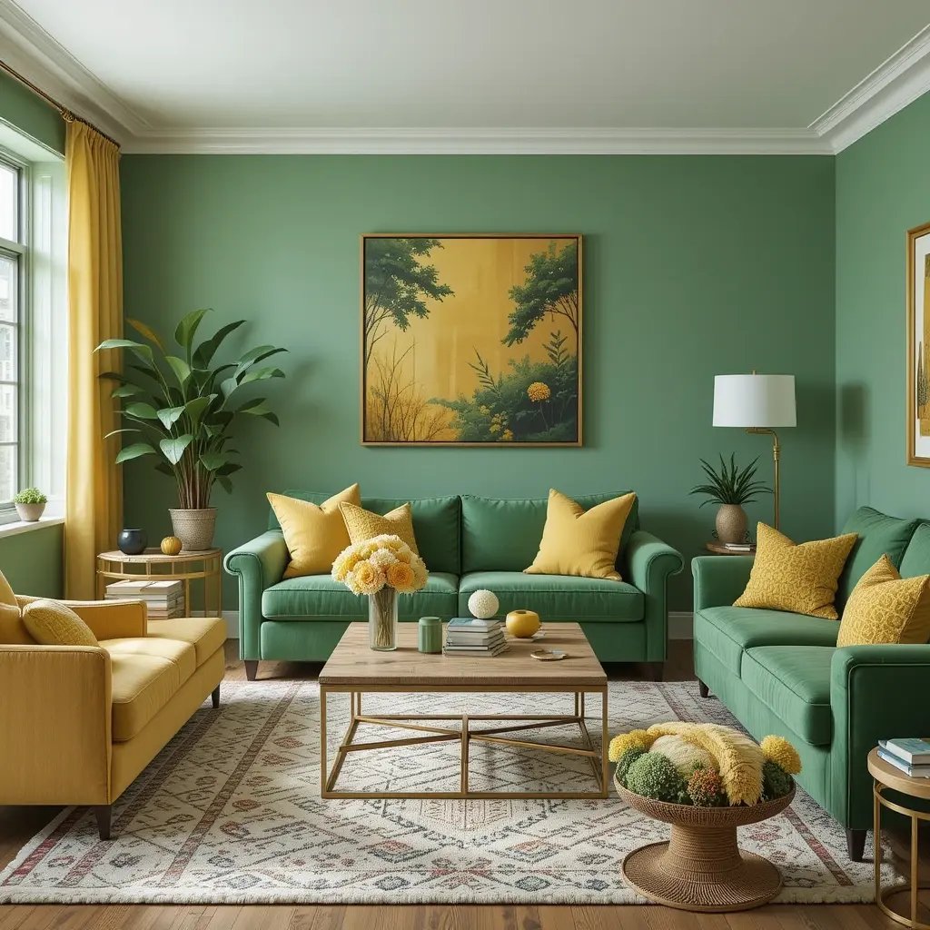 Citrine Yellow and Emerald Green for an Uplifting Atmosphere
