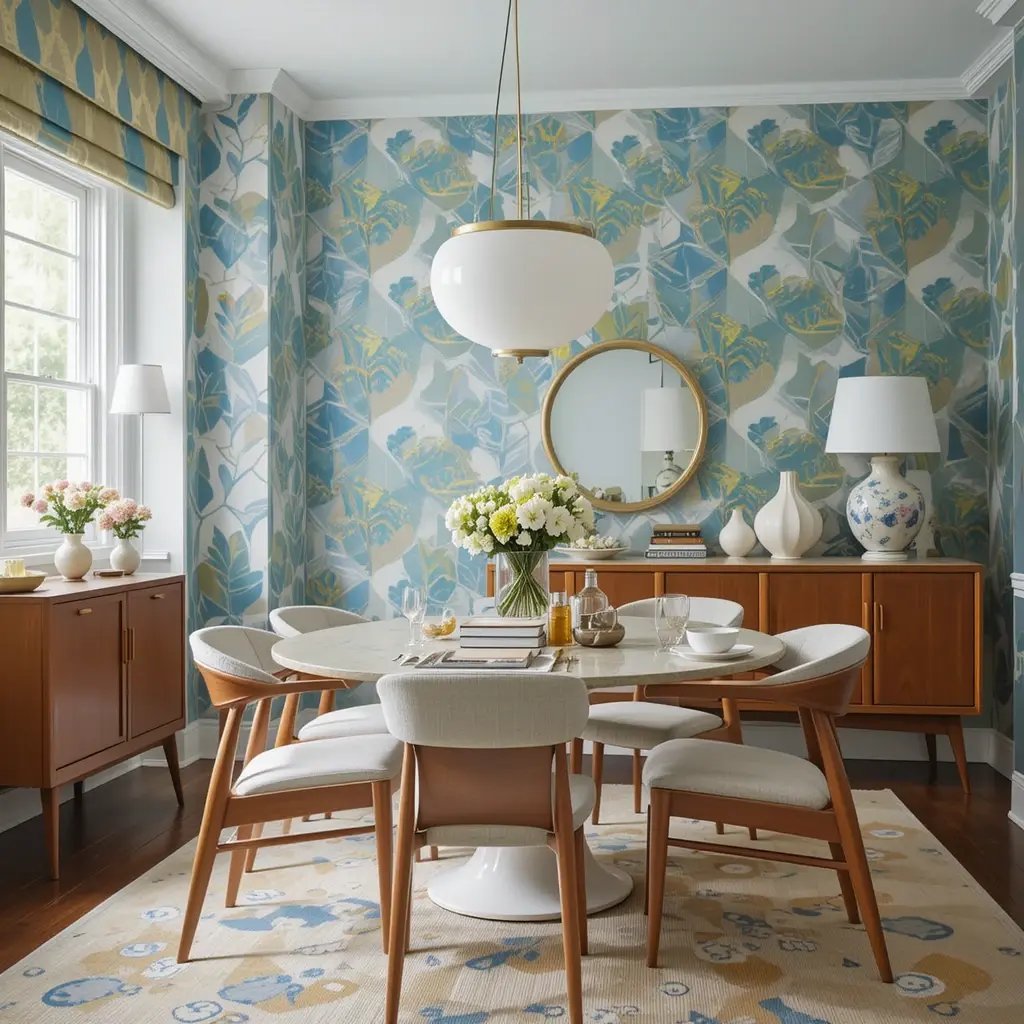 Geometric Wallpaper Accent Wall