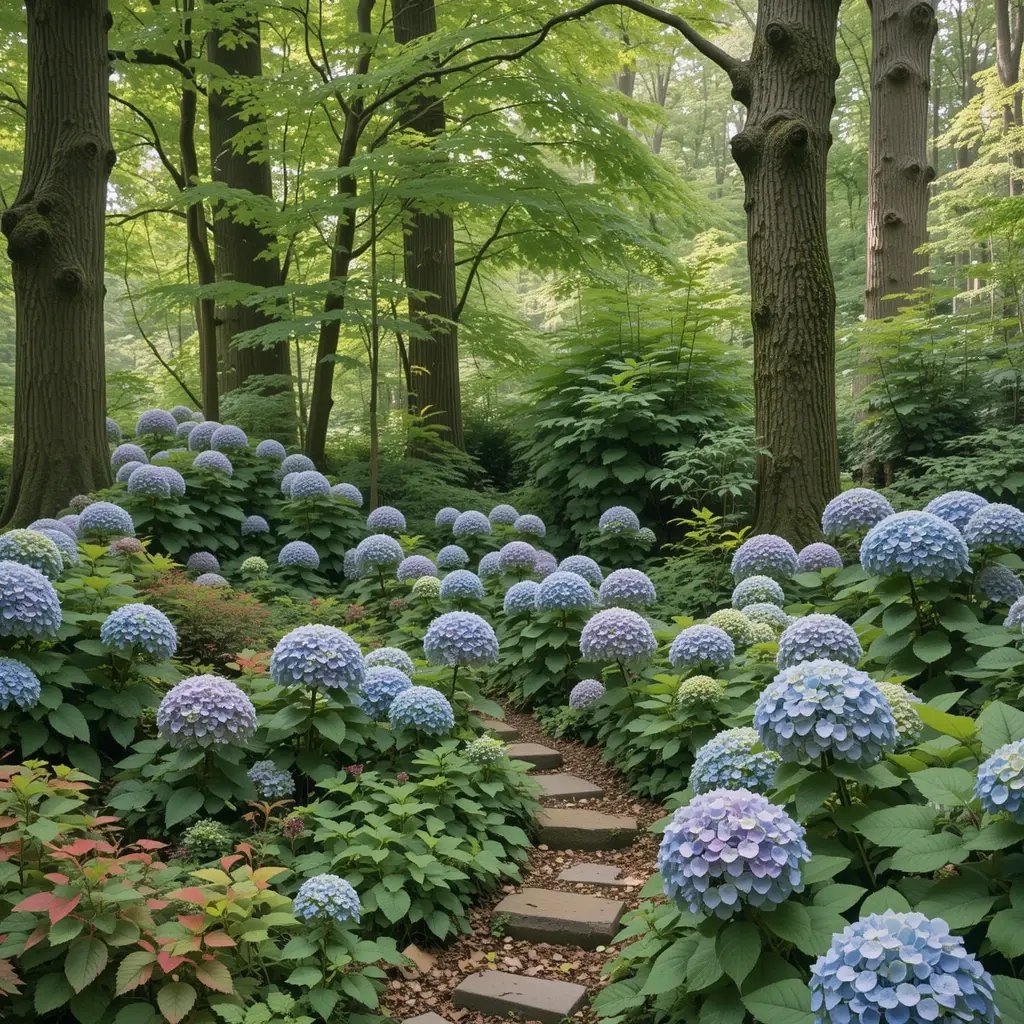 Woodland Hydrangea Shade Garden
