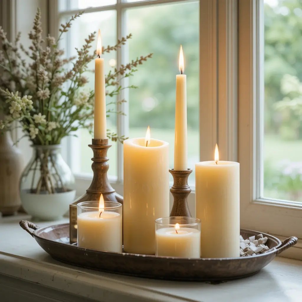 Candle Clusters on Mantels or Trays