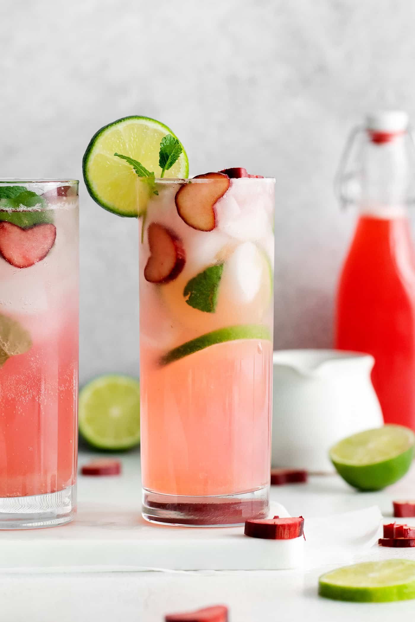 Rhubarb Mojitos