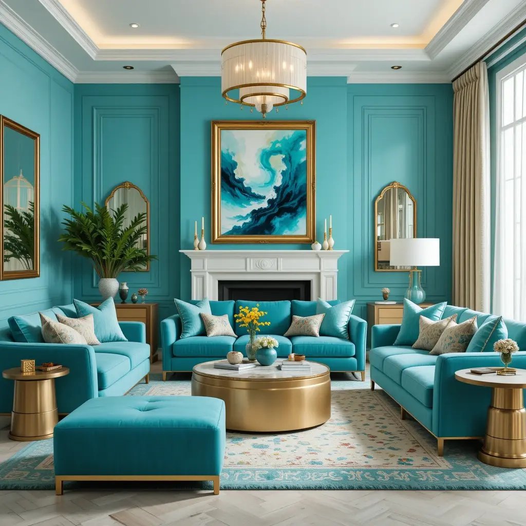 Opulent Turquoise and Gold Combo for a Fresh, Glamorous Feel