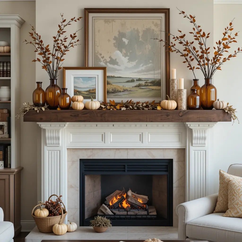 Curate a Fall-Inspired Mantel