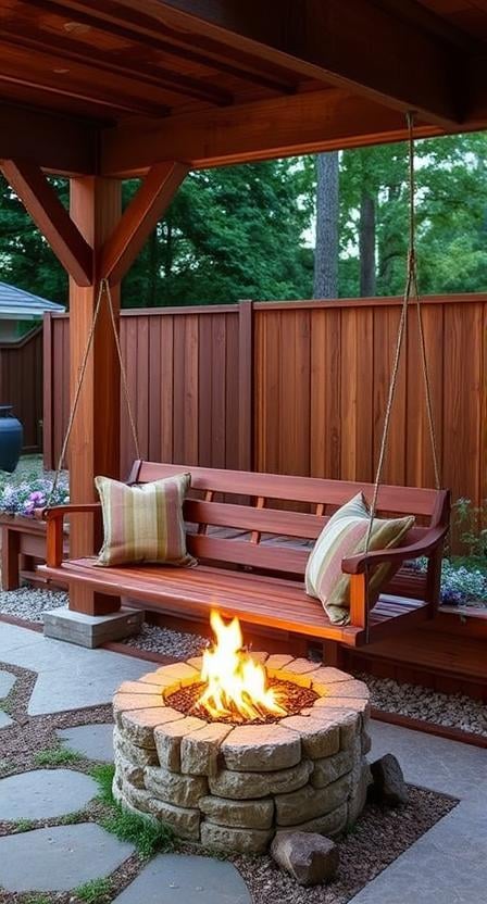 Rope and Wood Swing Benches