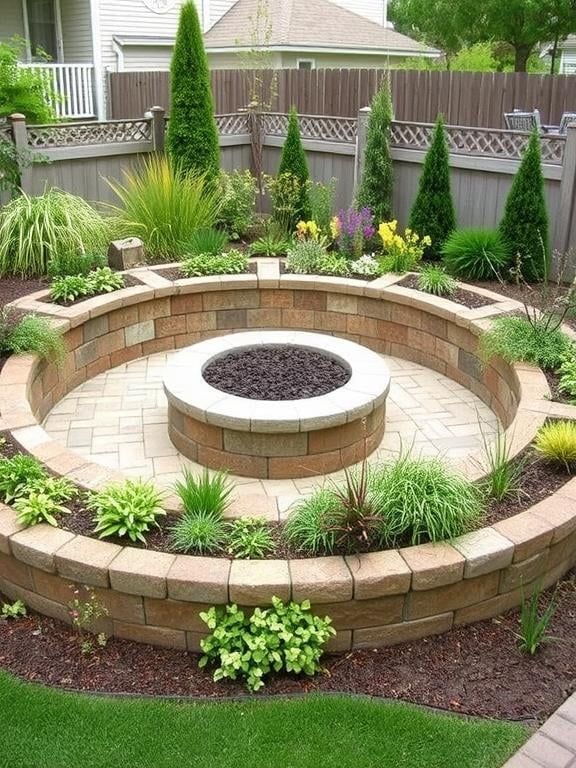 Built-In Planters with Wide Edges