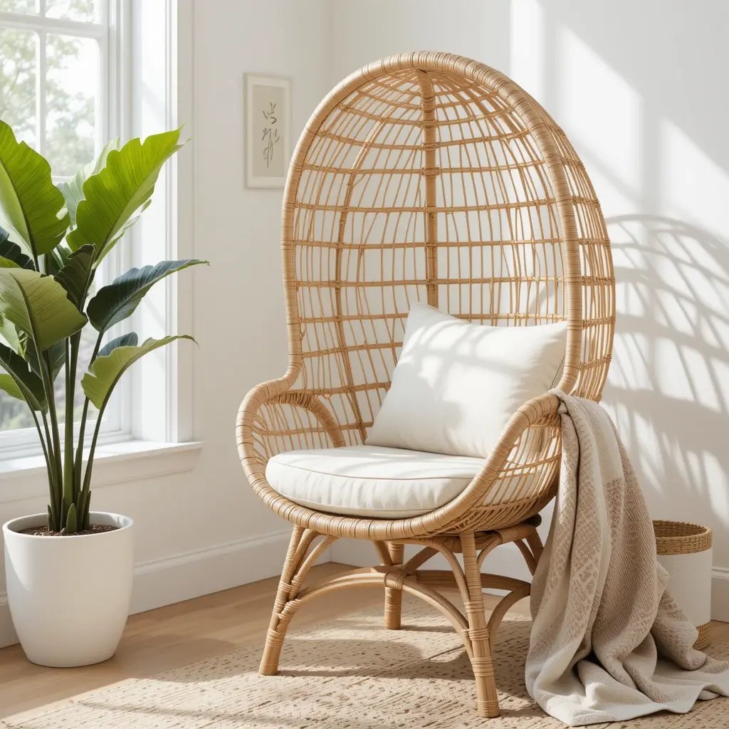 Woven Rattan Accent Chair