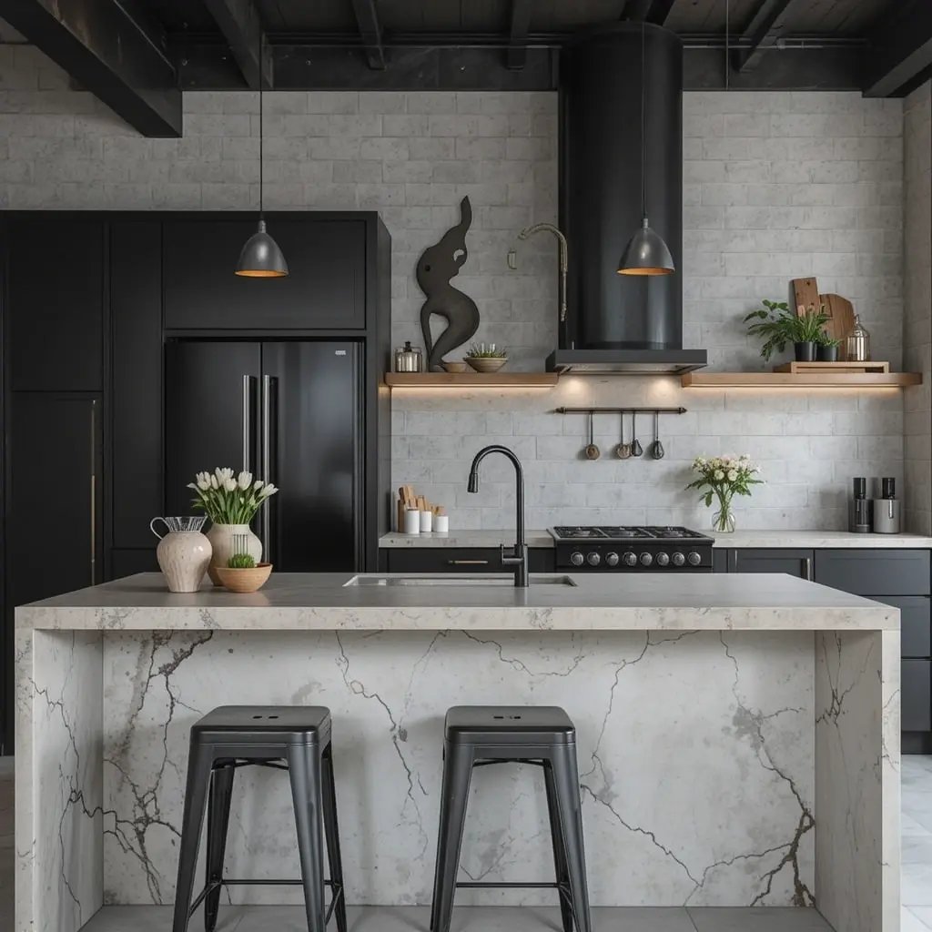 Concrete Counters with Industrial Accents