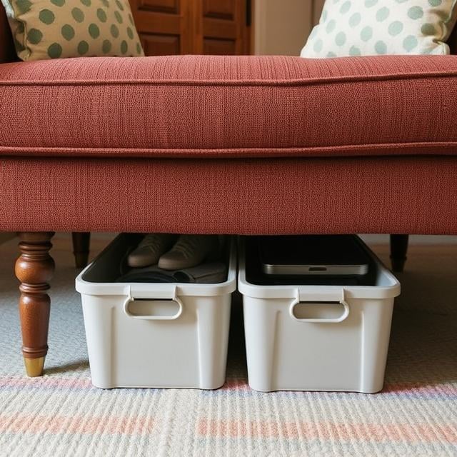 Slide Storage Under the Couch