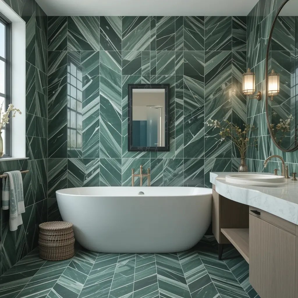 Chevron or Herringbone Tile Layout