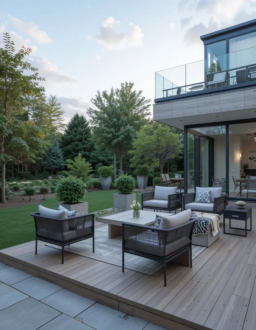Glass Railing Modern Deck