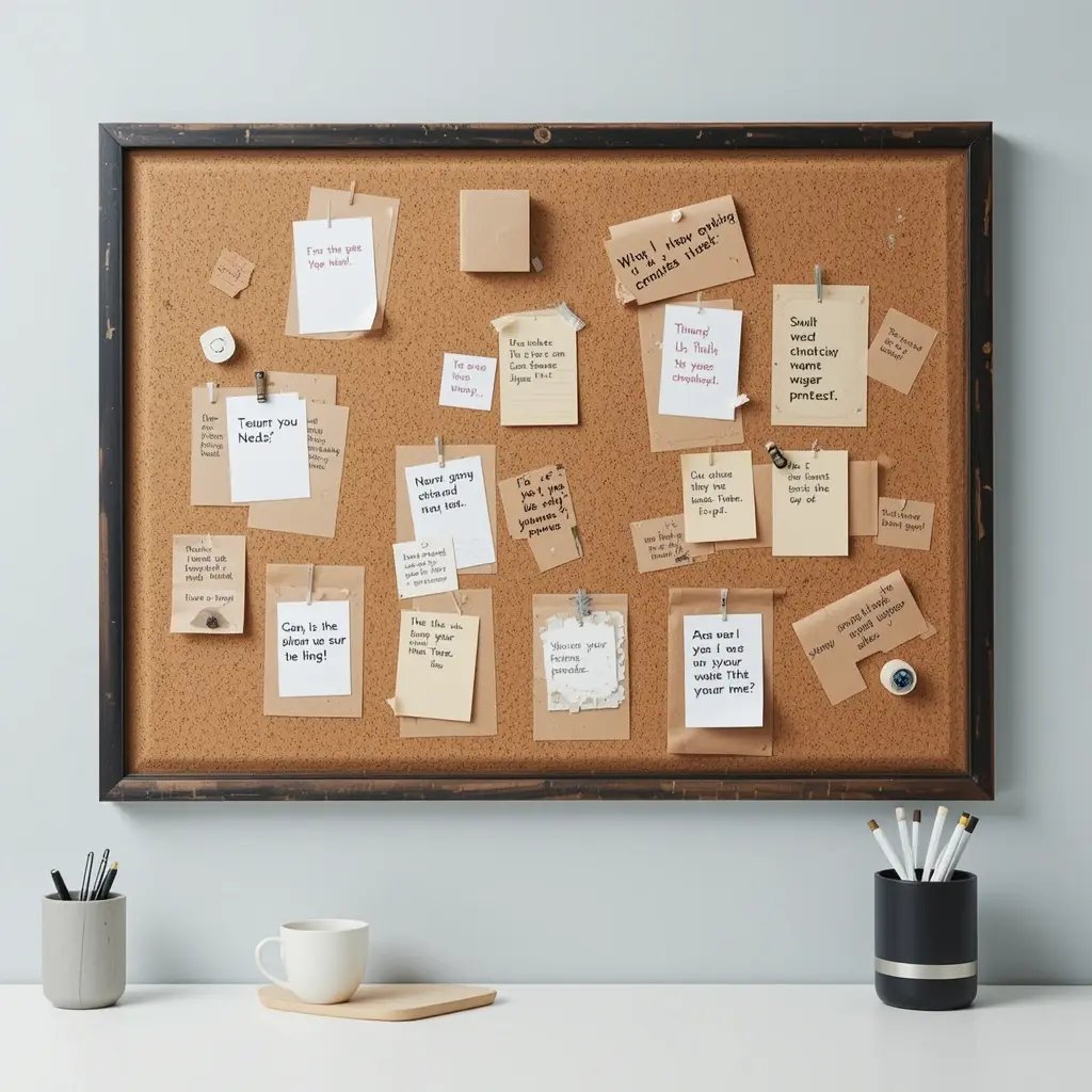 Add a Whiteboard or Cork Board Above Your Desk