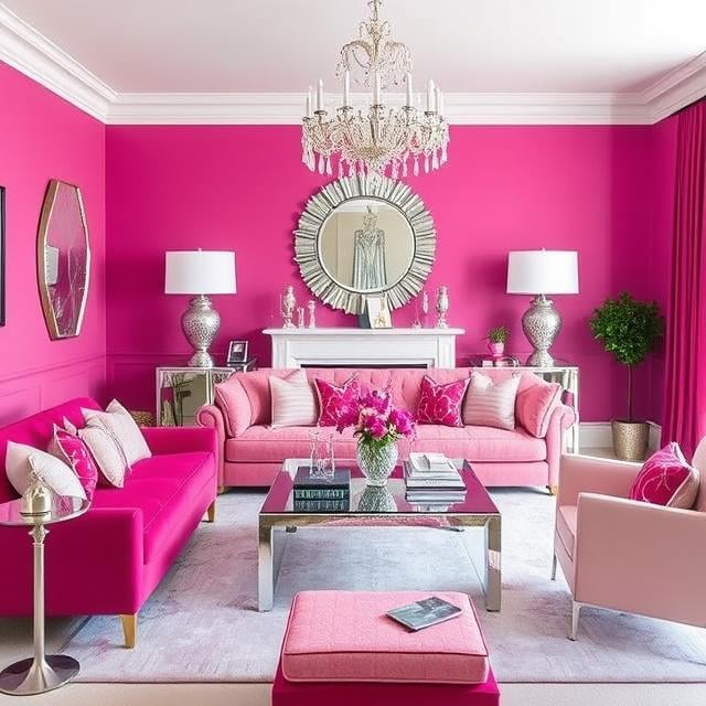 Bright Fuchsia and Silver for a Glamorous Flair