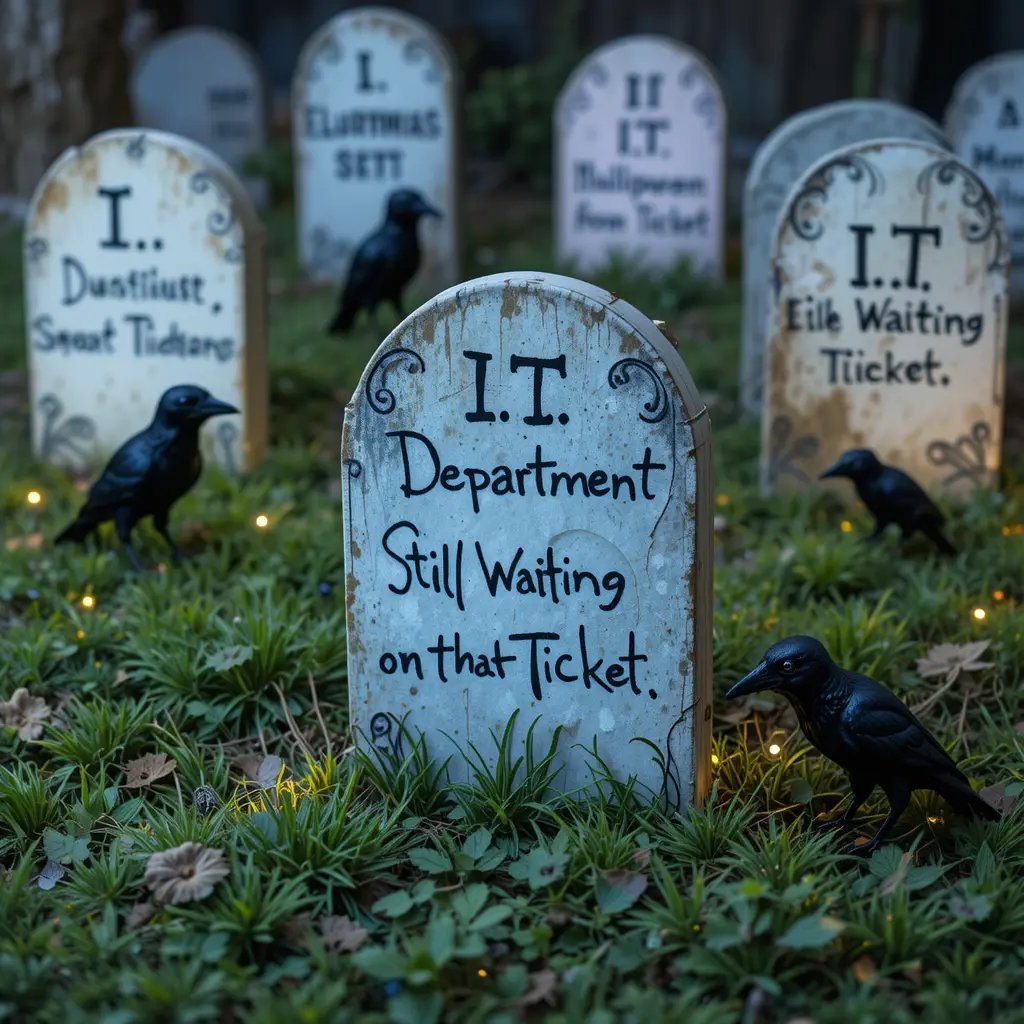  DIY graveyard with handmade tombstones 