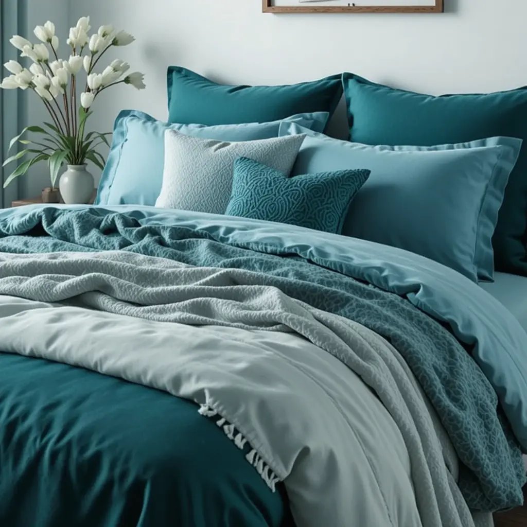 Teal Bedding and Textiles