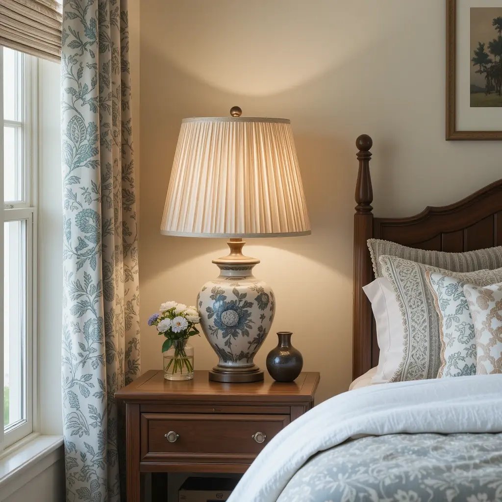 Vintage-Style Table Lamps with Pleated Shades