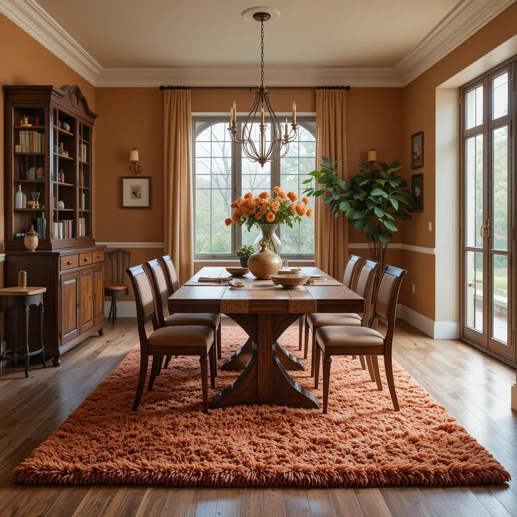 Use Warm Tone Rugs to Define the Space